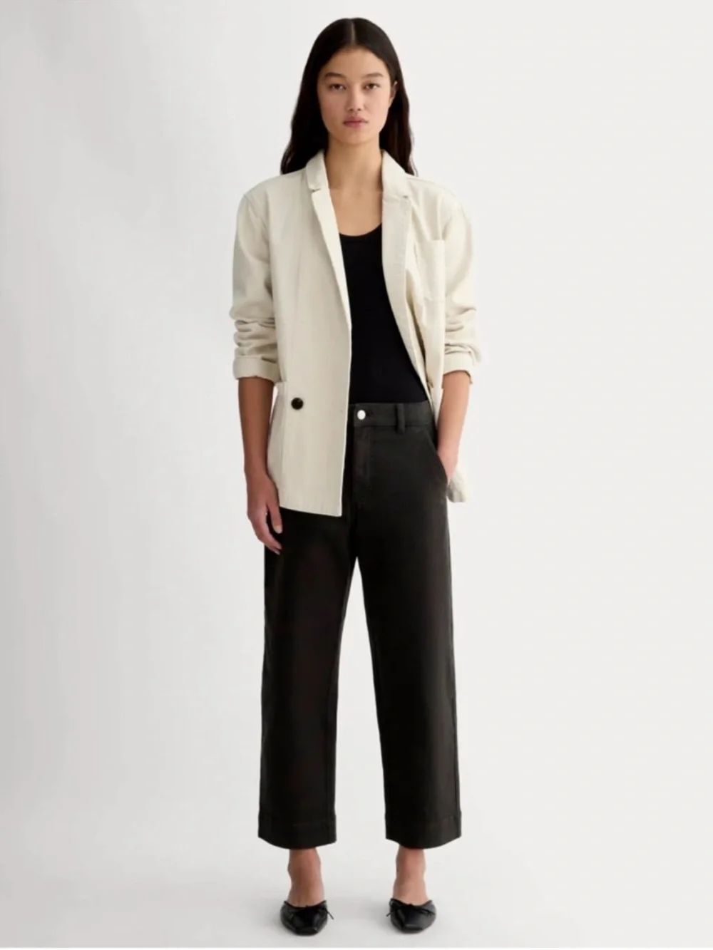 New Everlane THE UTILITY STRAIGHT-LEG PANT in Black Size 0